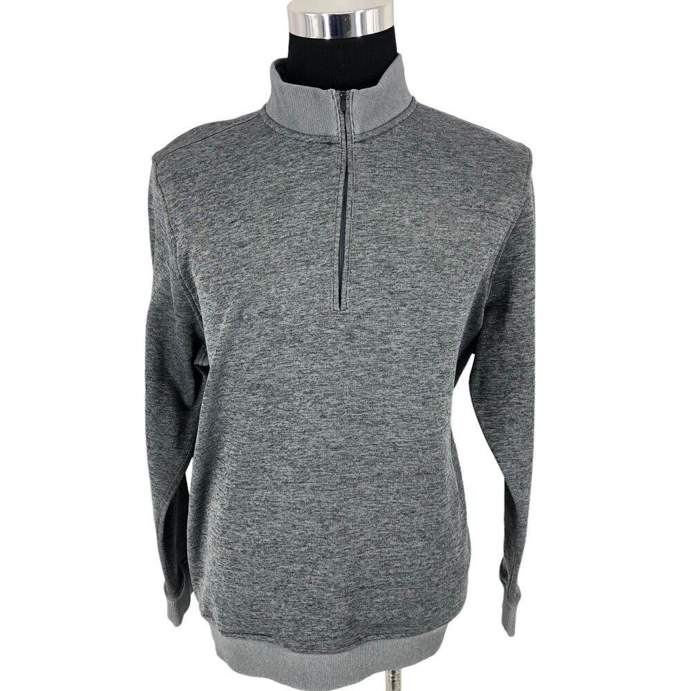 Under Armour 1/4 Zip Loose Fit Long Sleeve Heather Gray Men's XL